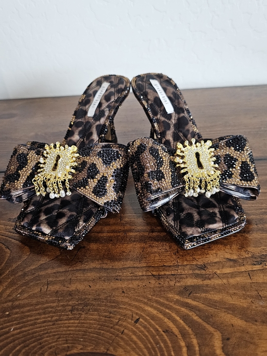 Gianni Bini Shoes - Gianni Bini Leopard Print Bow Heel Shoes Jewel/Rhinestone Women's Sz 6, 6.5, 7.5